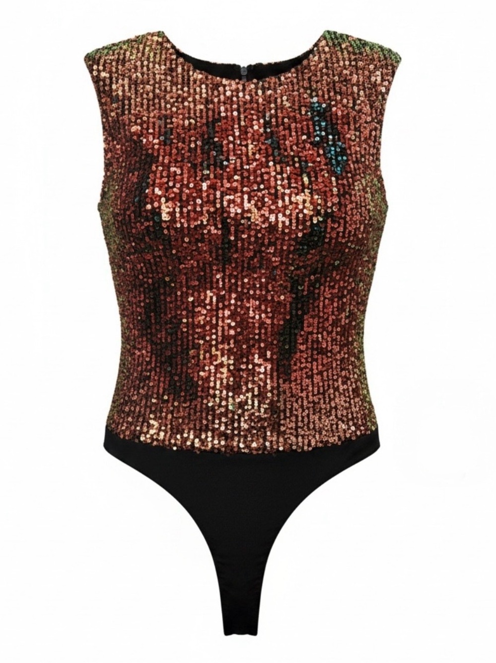 Astr Holiday Sequin Thong Bodysuit